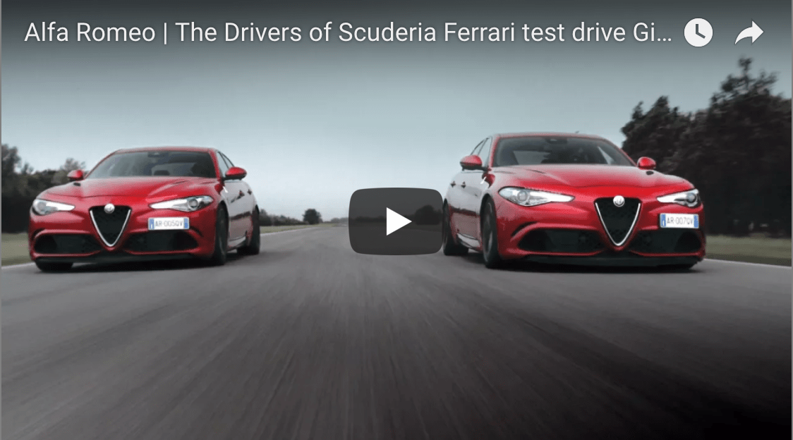 Ferrari test drive Giulia Quadrifoglio