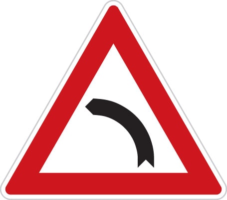 Dopravní značka Zatáčka vlevo