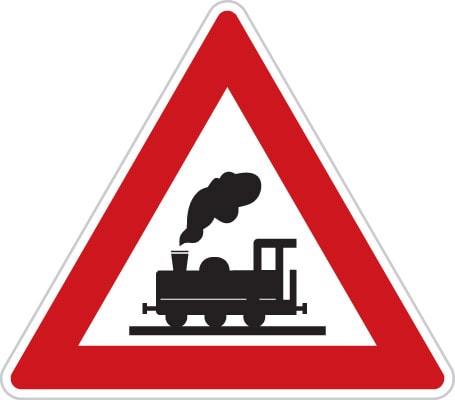 Dopravní značka Železniční přejezd bez závor