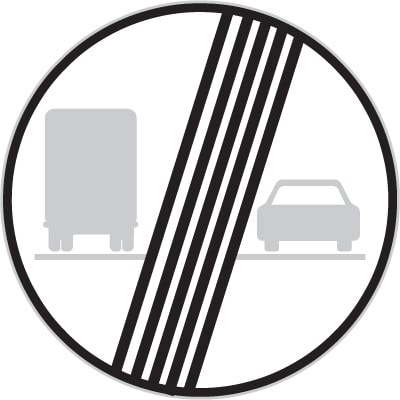 Dopravní značka Konec zákazu předjíždění pro nákladní automobily
