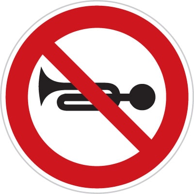 Dopravní značka Zákaz zvukových výstražných znamení