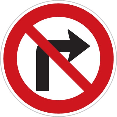Dopravní značka Zákaz odbočování vpravo