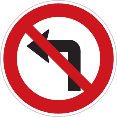 Dopravní značka Zákaz odbočování vlevo
