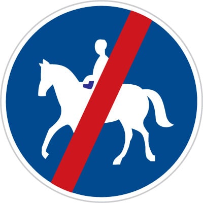 Dopravní značka Konec stezky pro jezdce na zvířeti