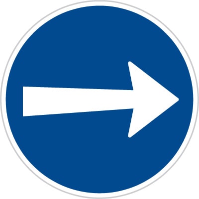 Dopravní značka Přikázaný směr jízdy zde vpravo