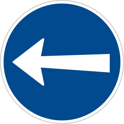Dopravní značka Přikázaný směr jízdy zde vlevo