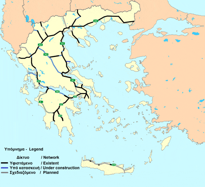 Dálniční síť Řecko