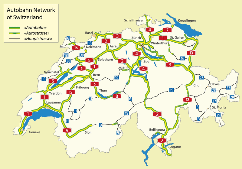 Dálniční síť Švýcarsko