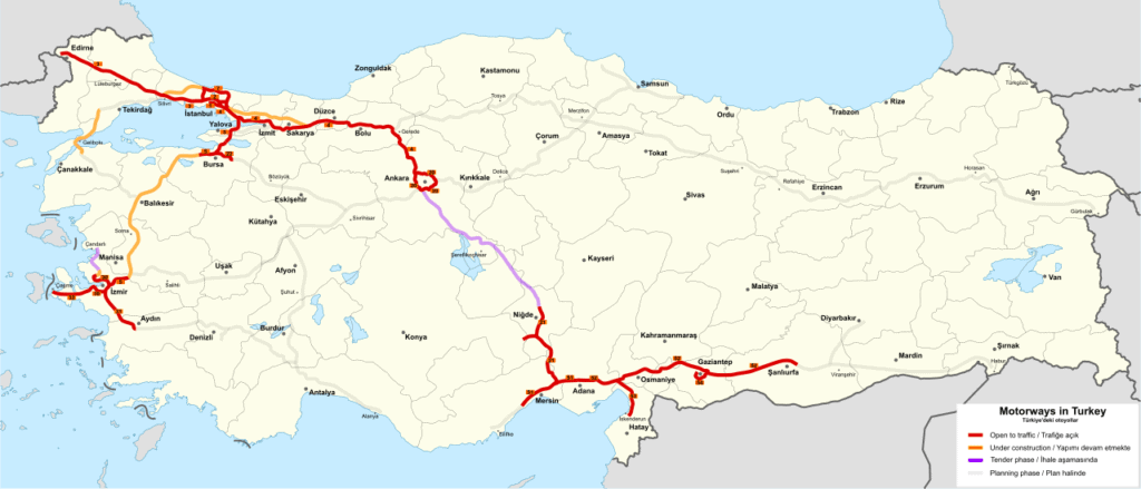 Dálniční síť Turecko