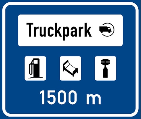Dopravní značka Návěst před truckparkem