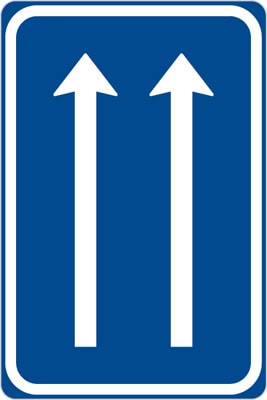 Dopravní značka Uspořádání jízdních pruhů