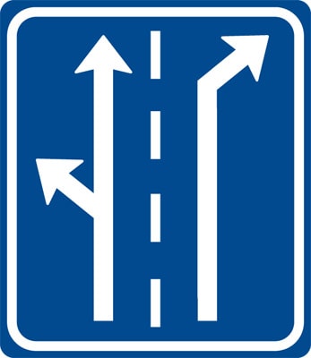 Dopravní značka Řadicí pruhy