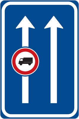 Dopravní značka Omezení v jízdním pruhu