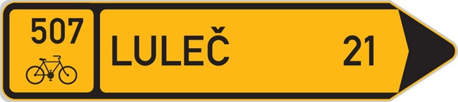Dopravní značka Směrová tabule pro cyklisty vpravo