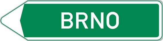 Dopravní značka Směrová tabule pro příjezd k dálnici vlevo
