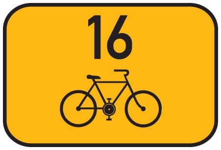 Dopravní značka Směrová tabulka pro cyklisty přímo