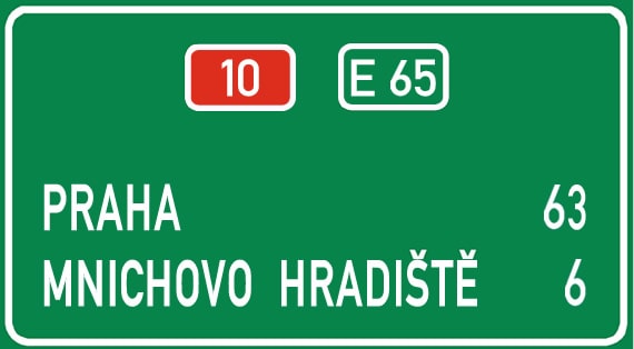 Dopravní značka Dálková návěst se vzdálenostmi