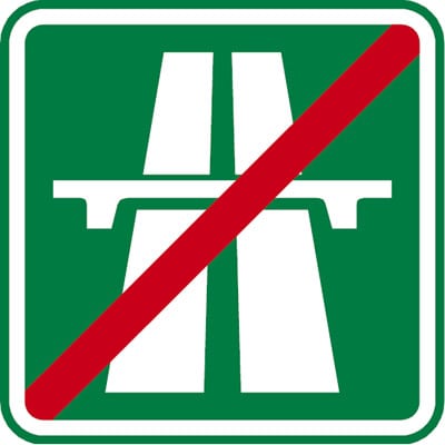 Dopravní značka Konec dálnice
