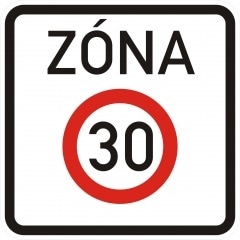 Dopravní značka Zóna s dopravním omezením 30