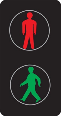 Dopravní značka Dvoubarevná soustava se signály pro chodce