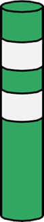 Dopravní zařízení Směrový sloupek zelený kulatý - baliseta