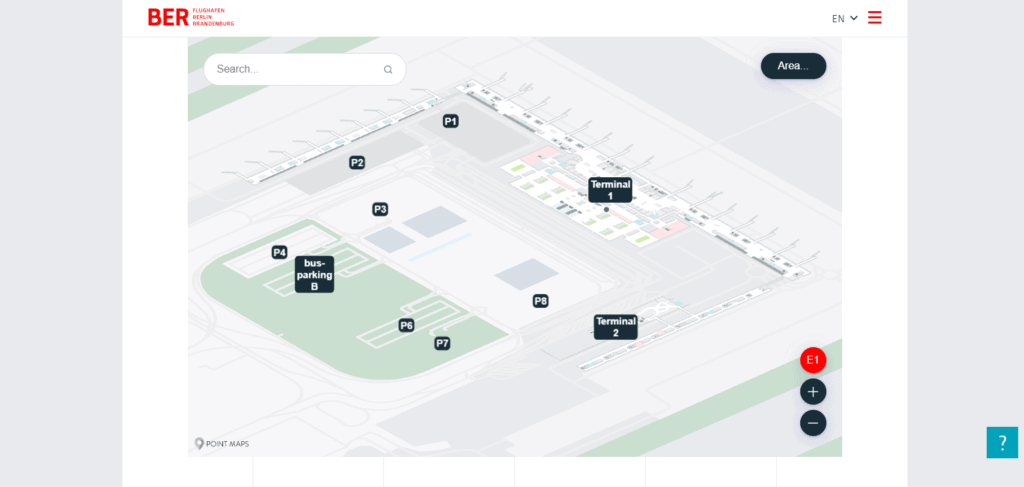 Interaktivní mapa letiště Berlín