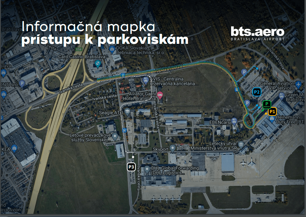 Orientační mapa letiště Bratislava