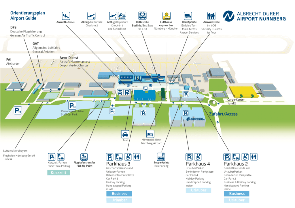 Orientační mapa letiště Norimberk