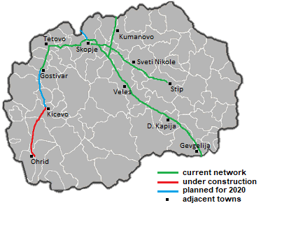 Dálniční síť Severní Makedonie 