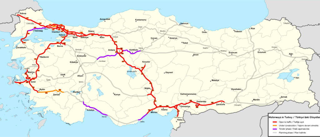 Dálniční síť Turecko