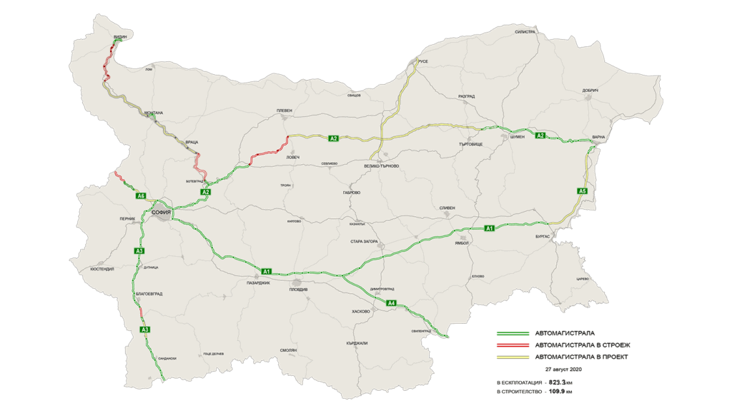 Dálniční síť Bulharsko