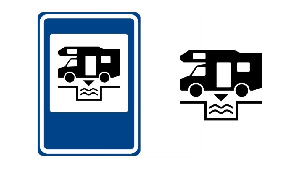 Dopravní značka IJ 15 Servisní místo pro sanitaci hygienických zařízení obytných vozidel